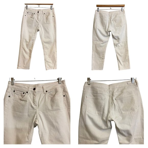 Boden Women Cropped White Jean 6P Solid Summer Denim Luxe Stretch Casual Preppy - Picture 12 of 13